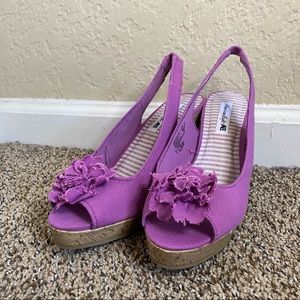 Purple Espadrille Wedges